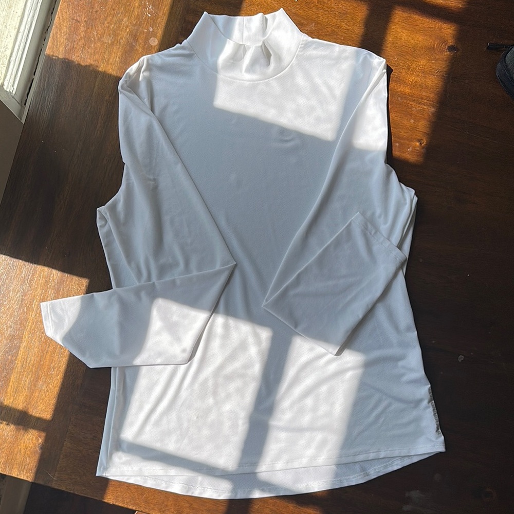 PGATour Mock Neck White Women's Golf Top